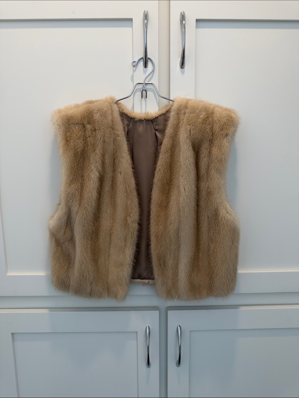 Vintage Somper Furs Fur Vest in Light Beige - Women's Vest
